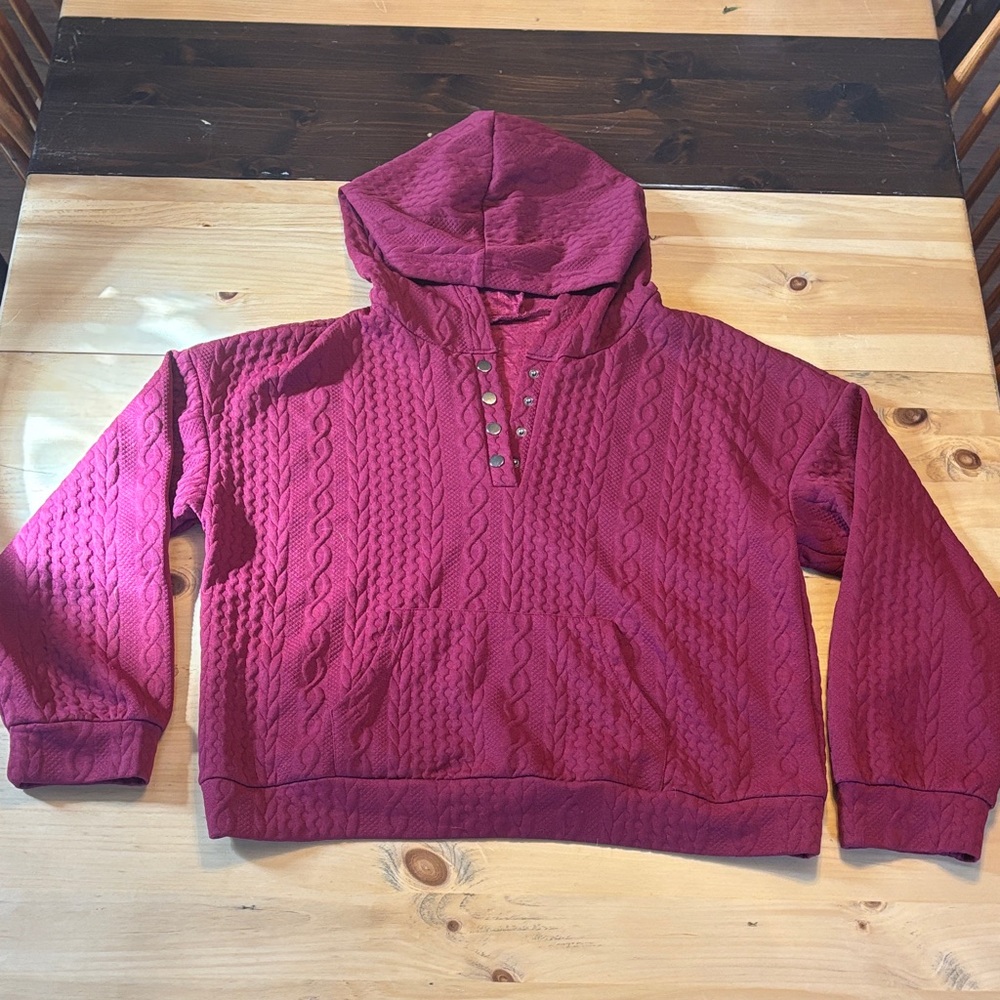 Burgundy Hooded Sweater- Like New
